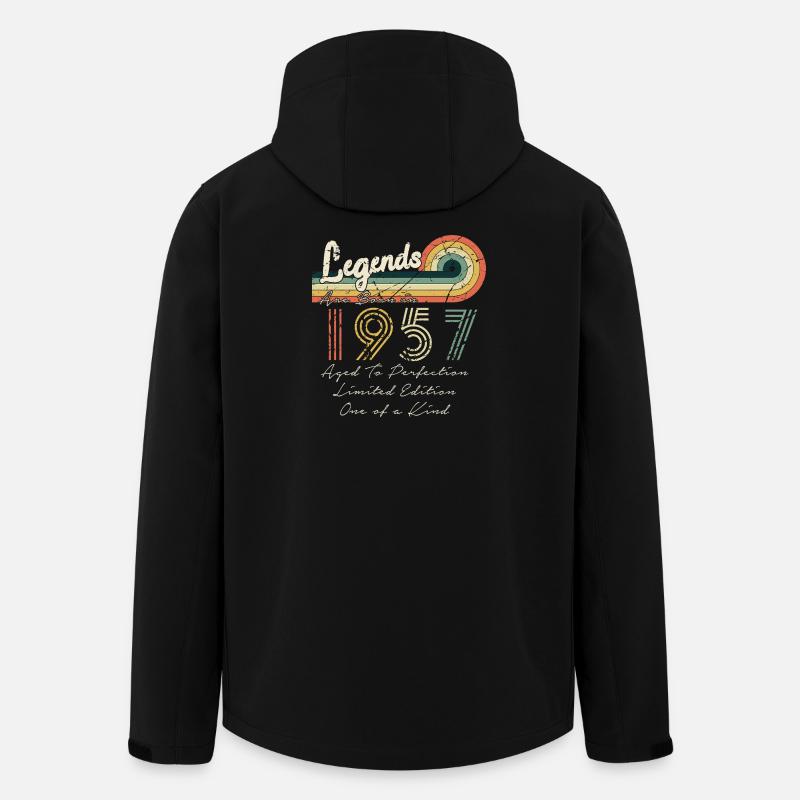 1957 Die Legenden wurden 1957 geboren | Vintage!! - Recycelte Männer Softshell-Jacke von Stanley/Stella - Schwarz
