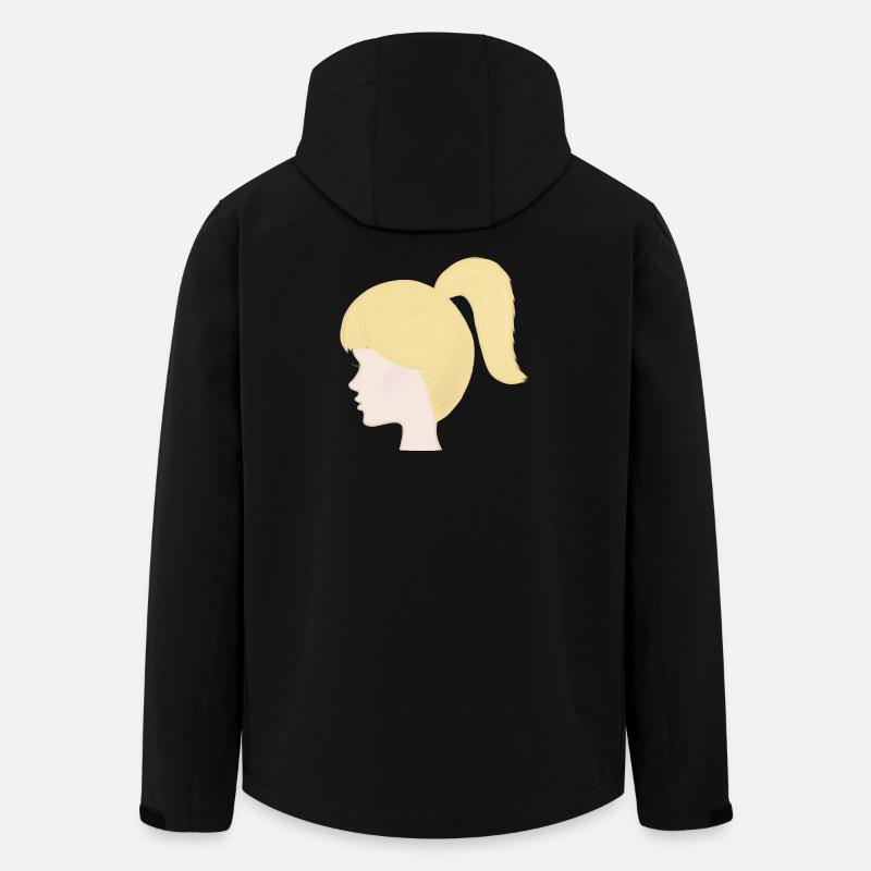 Blonde Ponytail Portrait Doll Toy Doll - Men’s Recycled Softshell Jacket by Stanley/Stella - black