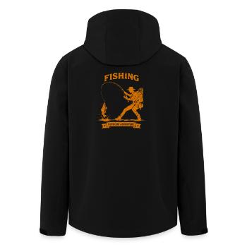 Fishing Outdoor Adventure - Angler Vintage - Recycelte Männer Softshell-Jacke von Stanley/Stella - Schwarz - Hinten - AI Model Male 185 light (185cm)