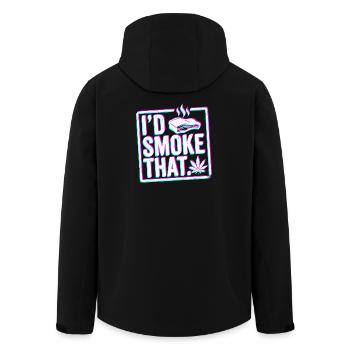 Glitch BBQ SMOKE, funny BBQ Shirt Hoodie, Tasse - Recycelte Männer Softshell-Jacke von Stanley/Stella - Schwarz - Hinten - AI Model Male 185 light (185cm)