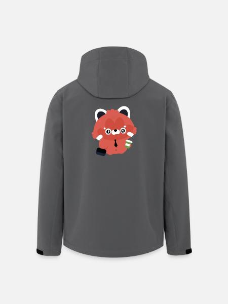 Kawaii Red Panda Office Coffee - Men’s Recycled Softshell Jacket by Stanley/Stella - black