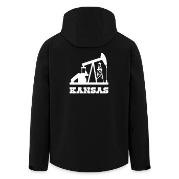 Conception de la pompe à pompe des champs pétrolifères du Kansas - Veste softshell homme en polyester recyclé Stanley/Stella - noir - Dos - AI Model Male 185 light (185cm)