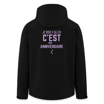 C’est mon anniversaire en violet - Veste softshell homme en polyester recyclé Stanley/Stella - noir - Dos - AI Model Male 185 light (185cm)