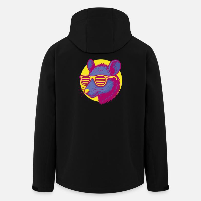 Ratte mit Sonnenbrille - Recycelte Männer Softshell-Jacke von Stanley/Stella - Schwarz