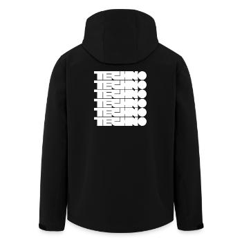 Techno Music Bold Abstract Geometry Logo - Recycelte Männer Softshell-Jacke von Stanley/Stella - Schwarz - Hinten - AI Model Male 185 light (185cm)