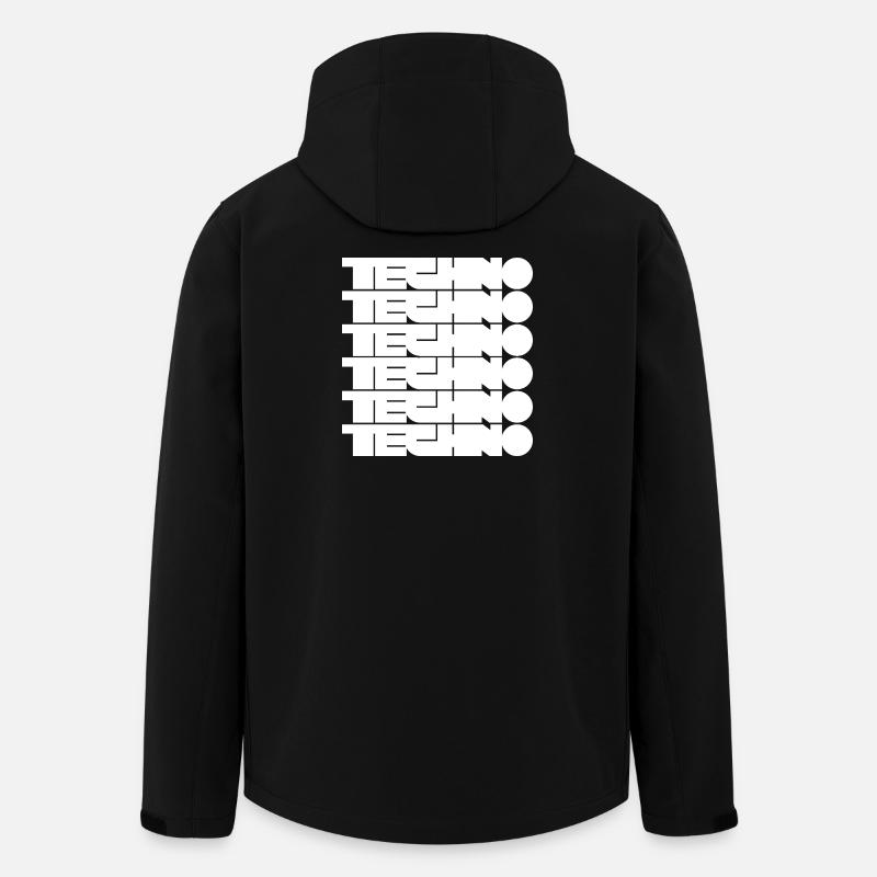 Techno Music Bold Abstract Geometry logo - Veste softshell homme en polyester recyclé Stanley/Stella - noir