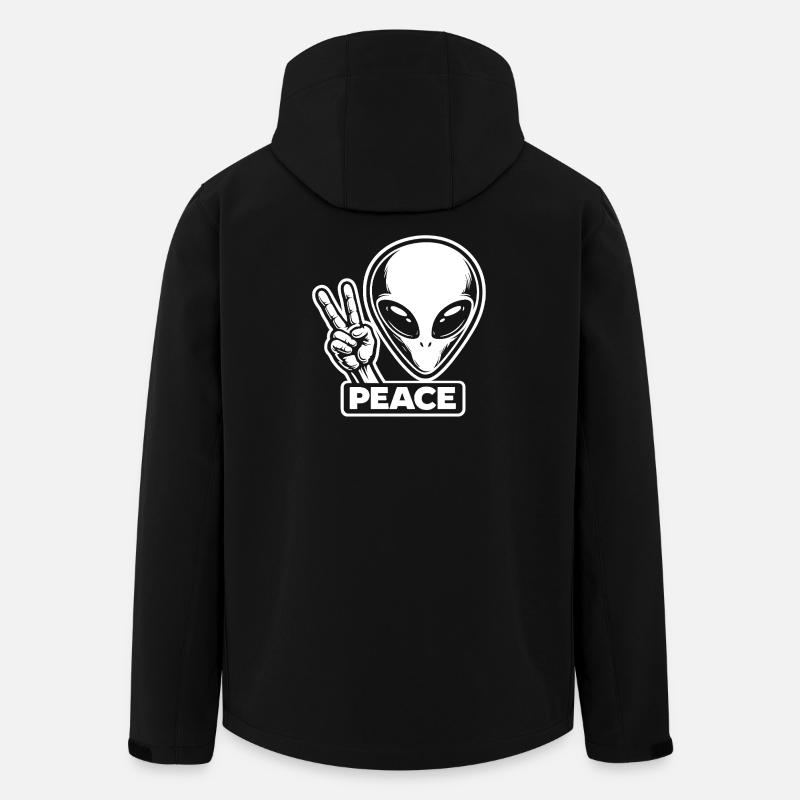 Außerirdischer Alien Peace Frieden auf Erden - Recycelte Männer Softshell-Jacke von Stanley/Stella - Schwarz