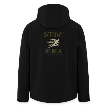 Runner - Saturday Run Ritual - Men’s Recycled Softshell Jacket by Stanley/Stella - black - Back - AI Model Male 185 light (185cm)