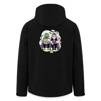 Vampire and Zombie Movie Night - Men’s Recycled Softshell Jacket by Stanley/Stella - black - Back - AI Model Male 185 light (185cm)