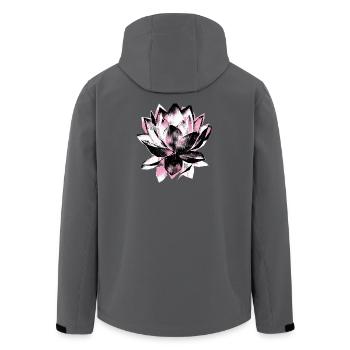 Lotus Flower Yoga - Men’s Recycled Softshell Jacket by Stanley/Stella - anthracite - Back - AI Model Male 185 light (185cm)