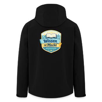 Wissen ist Macht Badge - Recycelte Männer Softshell-Jacke von Stanley/Stella - Schwarz - Hinten - AI Model Male 185 light (185cm)