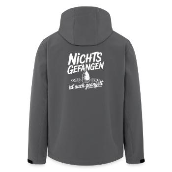 Angel Spruch lustig - Recycelte Männer Softshell-Jacke von Stanley/Stella - Anthrazit - Hinten - AI Model Male 185 light (185cm)