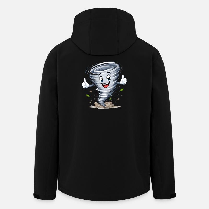 Motif météo tourbillonnant et tornade - Veste softshell homme en polyester recyclé Stanley/Stella - noir