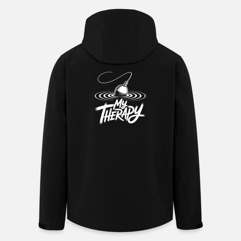 Pêcher ma thérapie - Veste softshell homme en polyester recyclé Stanley/Stella - noir