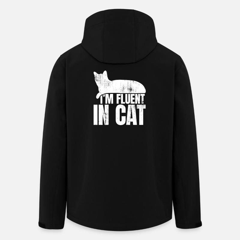 Je parle couramment chat - Veste softshell homme en polyester recyclé Stanley/Stella - noir