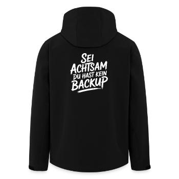 Motiv Achtsamkeit - Recycelte Männer Softshell-Jacke von Stanley/Stella - Schwarz - Hinten - AI Model Male 185 light (185cm)
