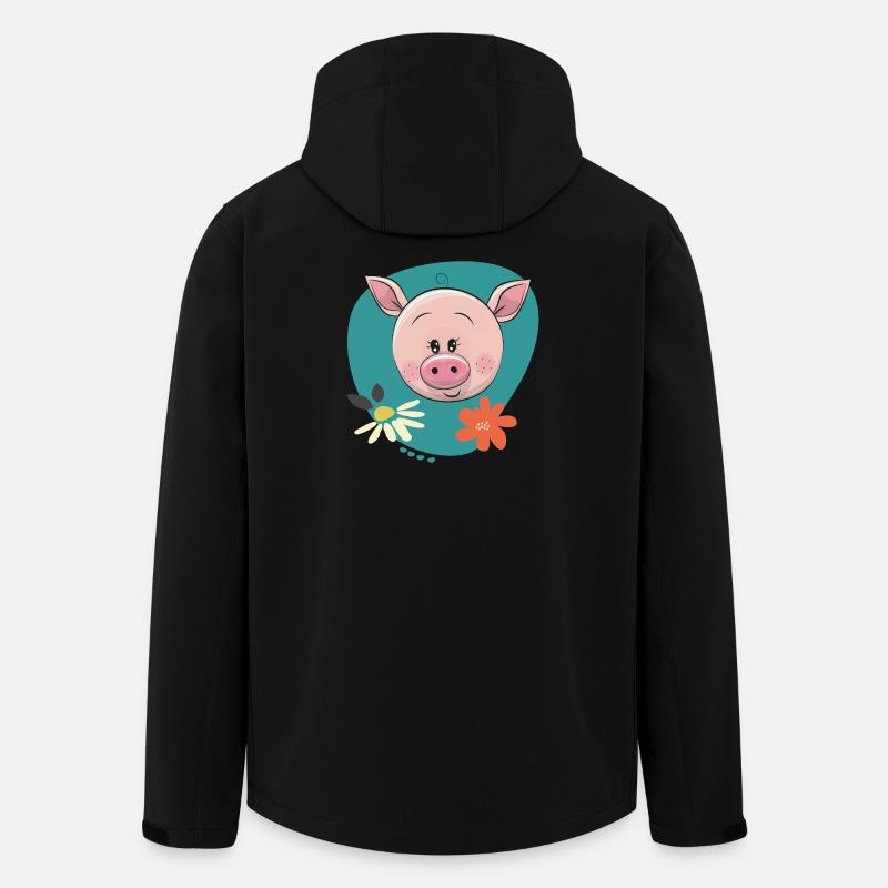 Cochon mignon - Veste softshell homme en polyester recyclé Stanley/Stella - noir