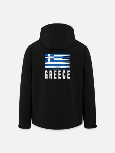 Brushstroke Flag Greece - Men’s Recycled Softshell Jacket by Stanley/Stella - black