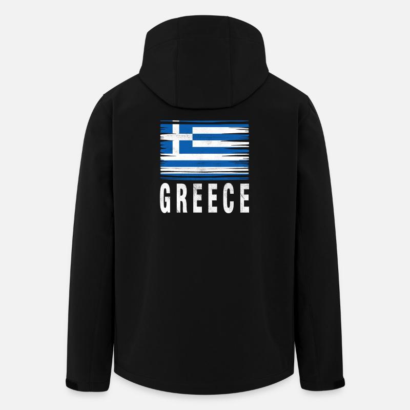 Brushstroke Flag Greece - Men’s Recycled Softshell Jacket by Stanley/Stella - black