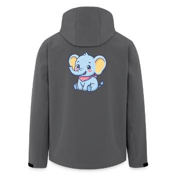 Blaues Elefanten-Bandana - Recycelte Männer Softshell-Jacke von Stanley/Stella - Schwarz - Hinten - AI Model Male 185 light (185cm)