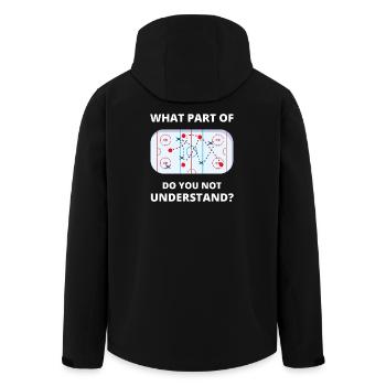 What Part of Dont You Understand Hockey Funny Gift - Men’s Recycled Softshell Jacket by Stanley/Stella - black - Back - AI Model Male 185 light (185cm)