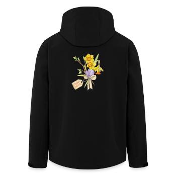 Thank you Bouquet - Men’s Recycled Softshell Jacket by Stanley/Stella - black - Back - AI Model Male 185 light (185cm)