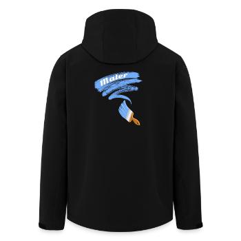Maler Motiv Pinsel - Recycelte Männer Softshell-Jacke von Stanley/Stella - Schwarz - Hinten - AI Model Male 185 light (185cm)