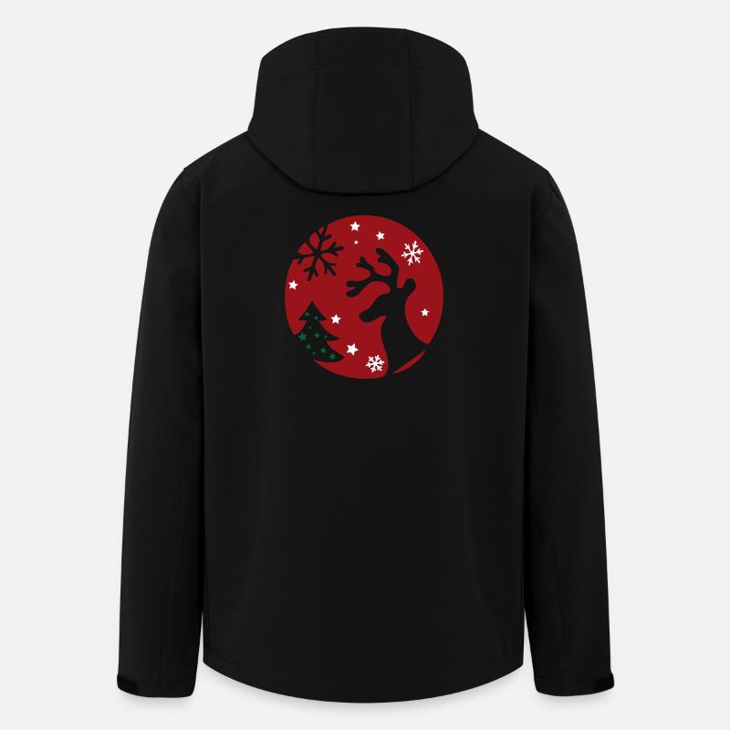 Weihnachtszeit, Rentier, Tannenbaum - Recycelte Männer Softshell-Jacke von Stanley/Stella - Schwarz