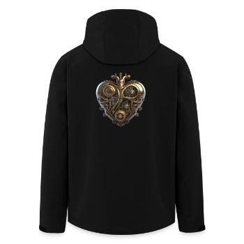 Steampunk Herz aus Zahnrädern - Recycelte Männer Softshell-Jacke von Stanley/Stella - Schwarz - Hinten - AI Model Male 185 light (185cm)