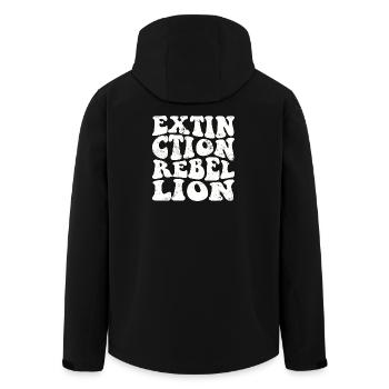 Extinction Rebellion Rétro blanc - Veste softshell homme en polyester recyclé Stanley/Stella - noir - Dos - AI Model Male 185 light (185cm)