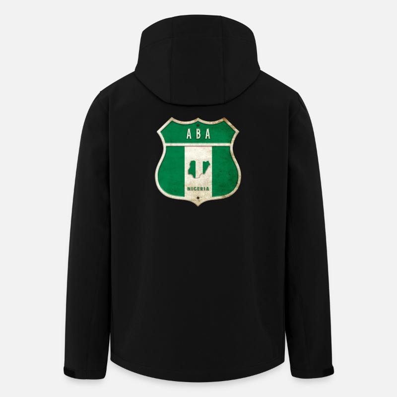 Aba Nigeria Flaggen Wappen Design - Recycelte Männer Softshell-Jacke von Stanley/Stella - Schwarz