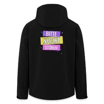 Bitte Nicht Stören - Recycelte Männer Softshell-Jacke von Stanley/Stella - Schwarz - Hinten - AI Model Male 185 light (185cm)