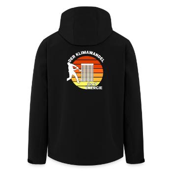 Klimawandel Klimakleber spart Energie - Recycelte Männer Softshell-Jacke von Stanley/Stella - Schwarz - Hinten - AI Model Male 185 light (185cm)