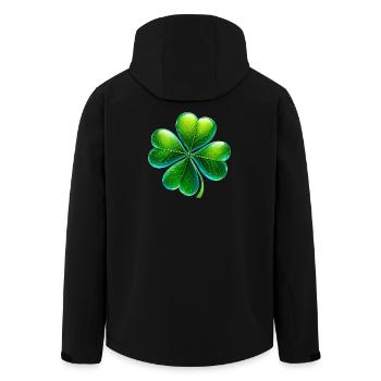 Vierblättriges Kleeblatt - Recycelte Männer Softshell-Jacke von Stanley/Stella - Schwarz - Hinten - AI Model Male 185 light (185cm)