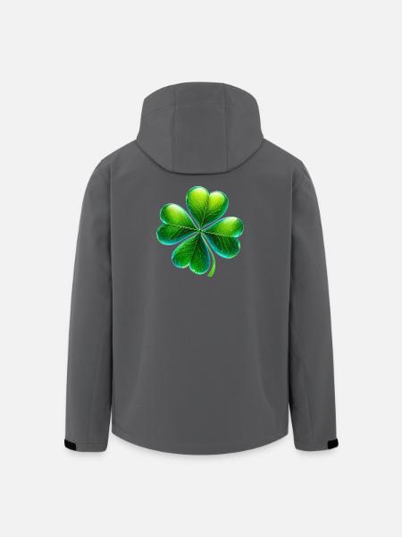 Four-leaf clover - Men’s Recycled Softshell Jacket by Stanley/Stella - black