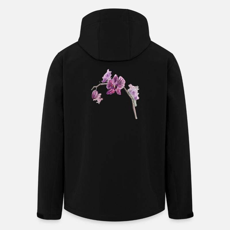 Orchidee - Pflanze - Blume - Recycelte Männer Softshell-Jacke von Stanley/Stella - Schwarz