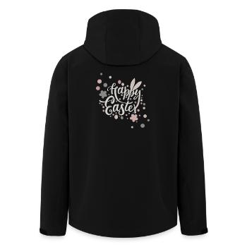 Easter greetings with flowers and pastel colors - Men’s Recycled Softshell Jacket by Stanley/Stella - black - Back - AI Model Male 185 light (185cm)