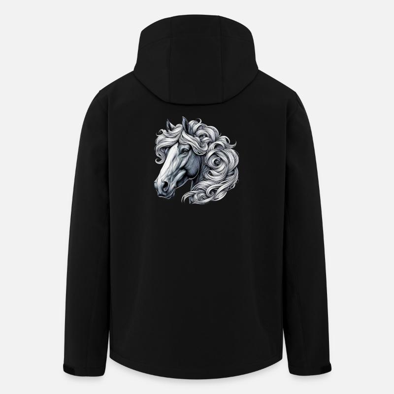 Pferd - Recycelte Männer Softshell-Jacke von Stanley/Stella - Schwarz