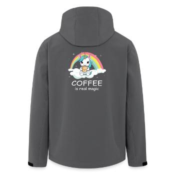 Licorne à café sucré - Veste softshell homme en polyester recyclé Stanley/Stella - charbon - Dos - AI Model Male 185 light (185cm)