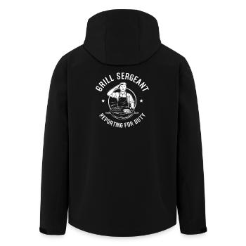 Grill Sergeant Reporting For Duty BBQ - Men’s Recycled Softshell Jacket by Stanley/Stella - black - Back - AI Model Male 185 light (185cm)