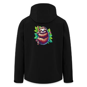 Sloth - Men’s Recycled Softshell Jacket by Stanley/Stella - black - Back - AI Model Male 185 light (185cm)