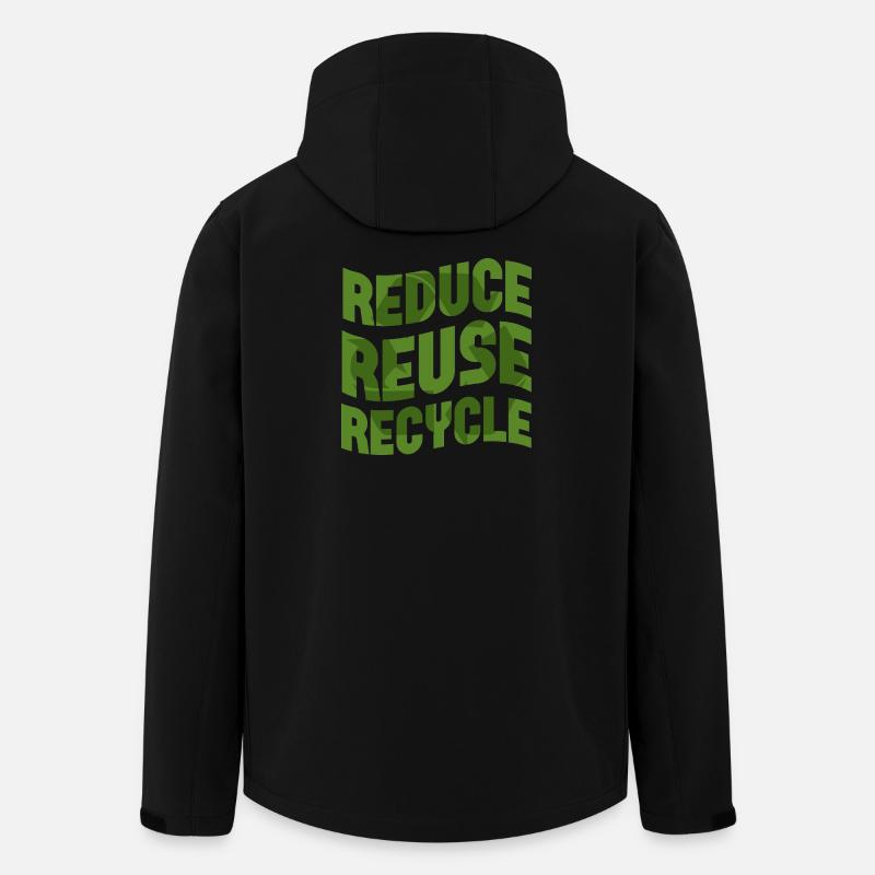 Reduce Reuse Recycle - Men’s Recycled Softshell Jacket by Stanley/Stella - black