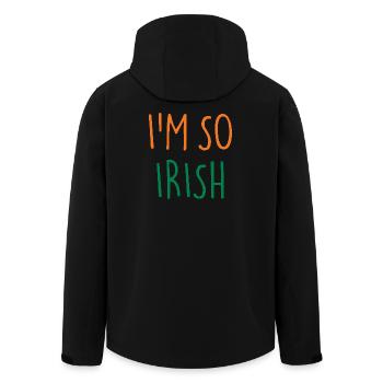 I'M SO IRISH Ireland Irland - Men’s Recycled Softshell Jacket by Stanley/Stella - black - Back - AI Model Male 185 light (185cm)