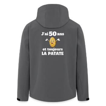 Geburtstag, 50. Geburtstag, fünfzigster Geburtstag - Recycelte Männer Softshell-Jacke von Stanley/Stella - Anthrazit - Hinten - AI Model Male 185 light (185cm)