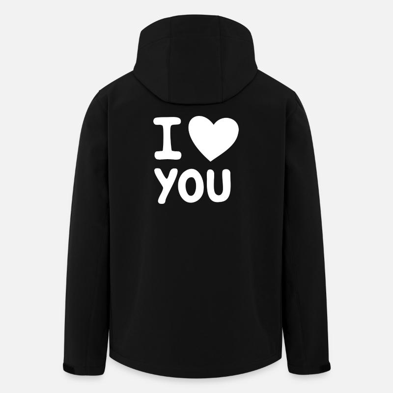 I Love You, White - Men’s Recycled Softshell Jacket by Stanley/Stella - black