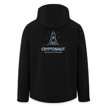 Cryptonaute Bitcoin - Veste softshell homme en polyester recyclé Stanley/Stella - noir - Dos - AI Model Male 185 light (185cm)