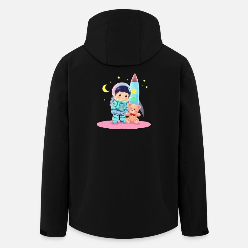Astronaut with teddy bear - Men’s Recycled Softshell Jacket by Stanley/Stella - black