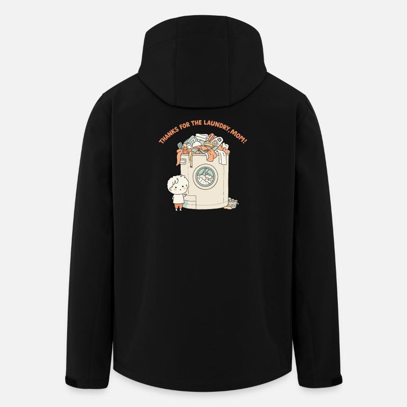 Merci pour la lessive, maman ! - Veste softshell homme en polyester recyclé Stanley/Stella - noir