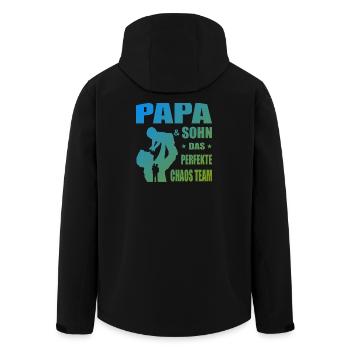 Bester Papa Und Sohn Partnerlook Outfit - Recycelte Männer Softshell-Jacke von Stanley/Stella - Schwarz - Hinten - AI Model Male 185 light (185cm)