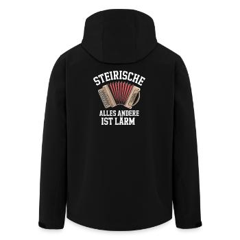 Steirische Harmonika - Alles andere ist Lärm - Recycelte Männer Softshell-Jacke von Stanley/Stella - Schwarz - Hinten - AI Model Male 185 light (185cm)